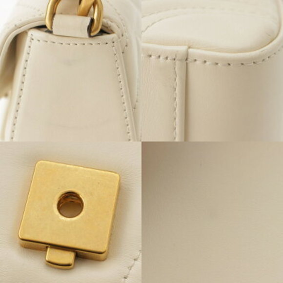 Gucci GG Marmont White Mini Top Handle Bag Ivory White - Picture 9 of 10